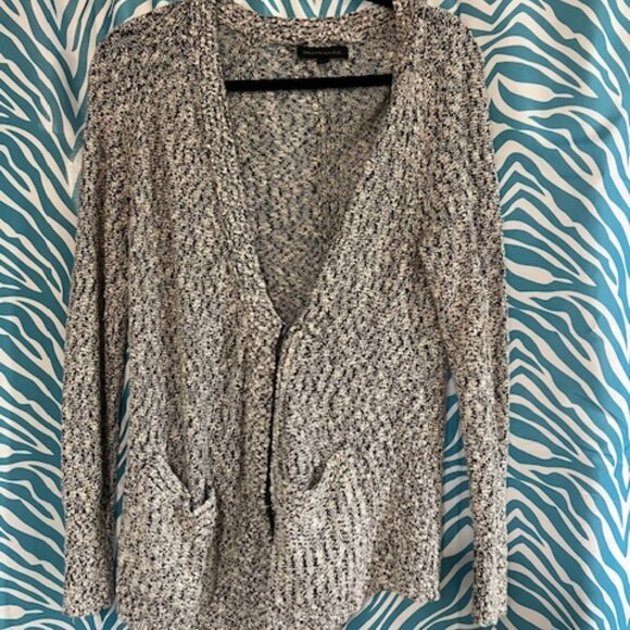 Banana Republic black/beige/white woven cardigan SZ small - Picture 1 of 3